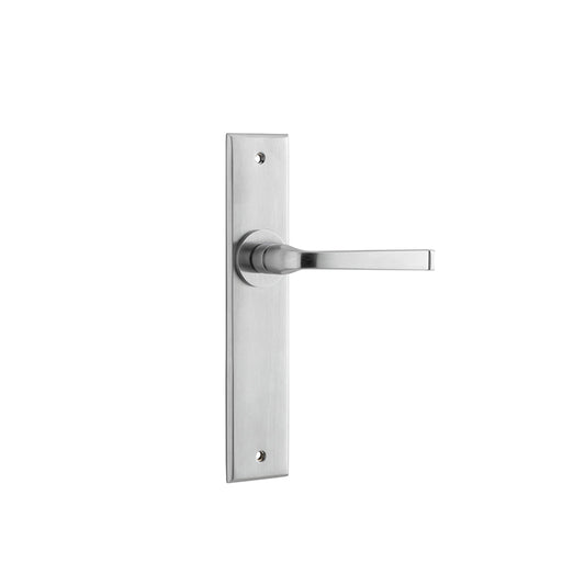 Iver Door Lever Annecy Chamfered Latch Pair Brushed Chrome L117xP65mm BPH240xW50mm