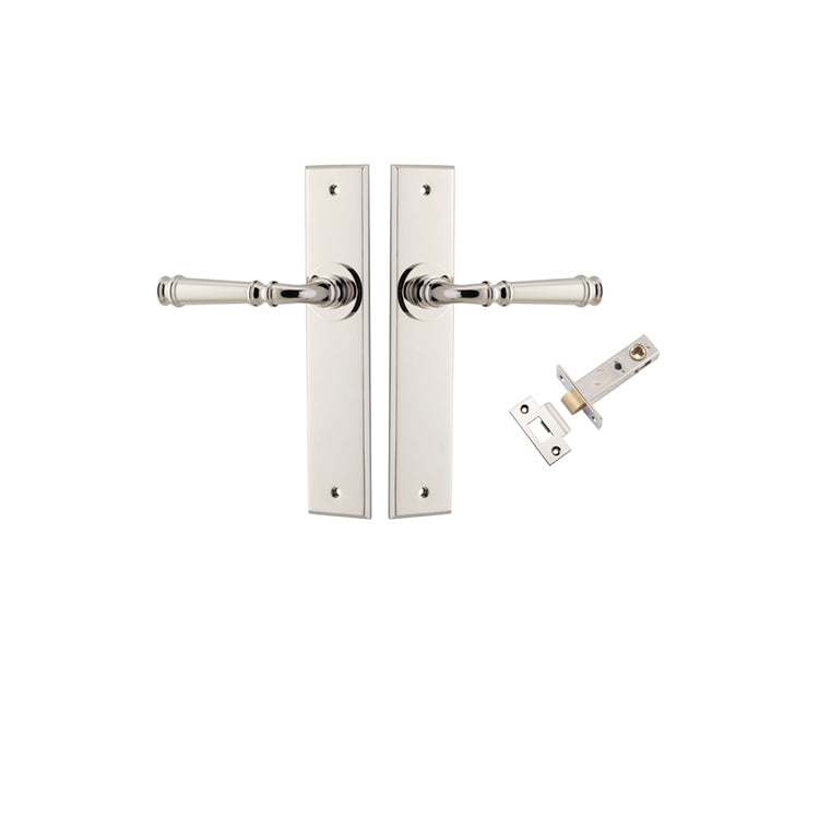 Iver Door Lever Verona Chamfered Polished Nickel Passage Kit