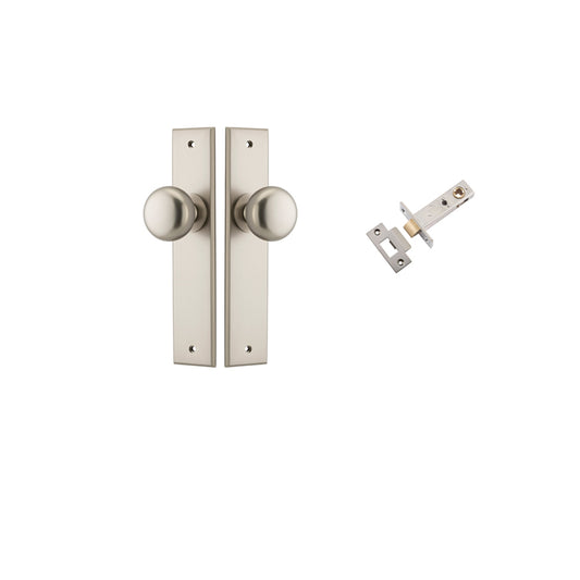 Iver Door Knob Cambridge Chamfered Satin Nickel Passage Kit