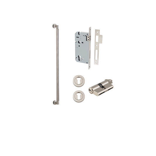 Iver Pull Handle Brunswick Satin Nickel CTC600mm Key / Key Entrance Kit