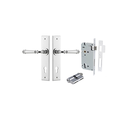 Iver Door Lever Verona Chamfered Polished Chrome Key / Key Entrance Kit