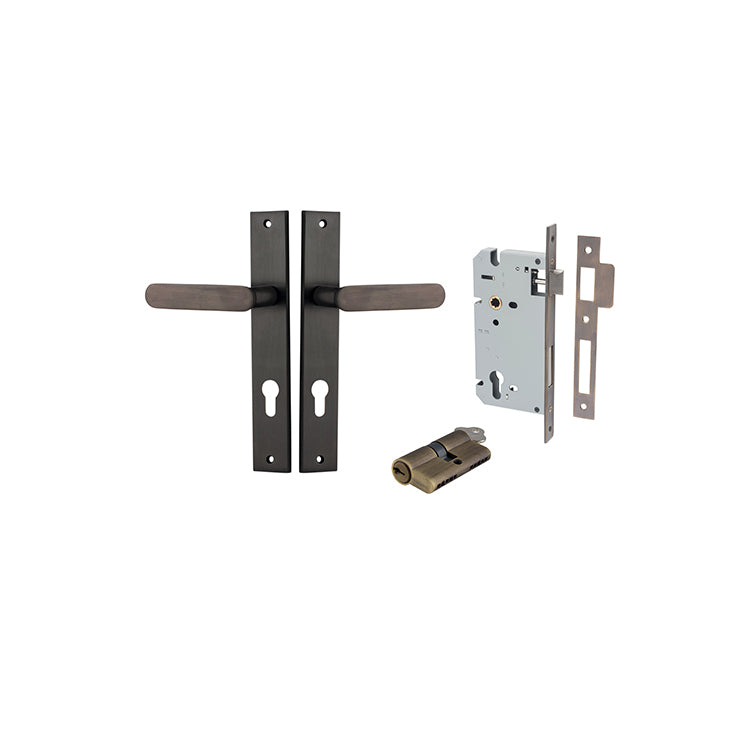 Iver Door Lever Bronte Rectangular Signature Brass Key / Key Entrance Kit