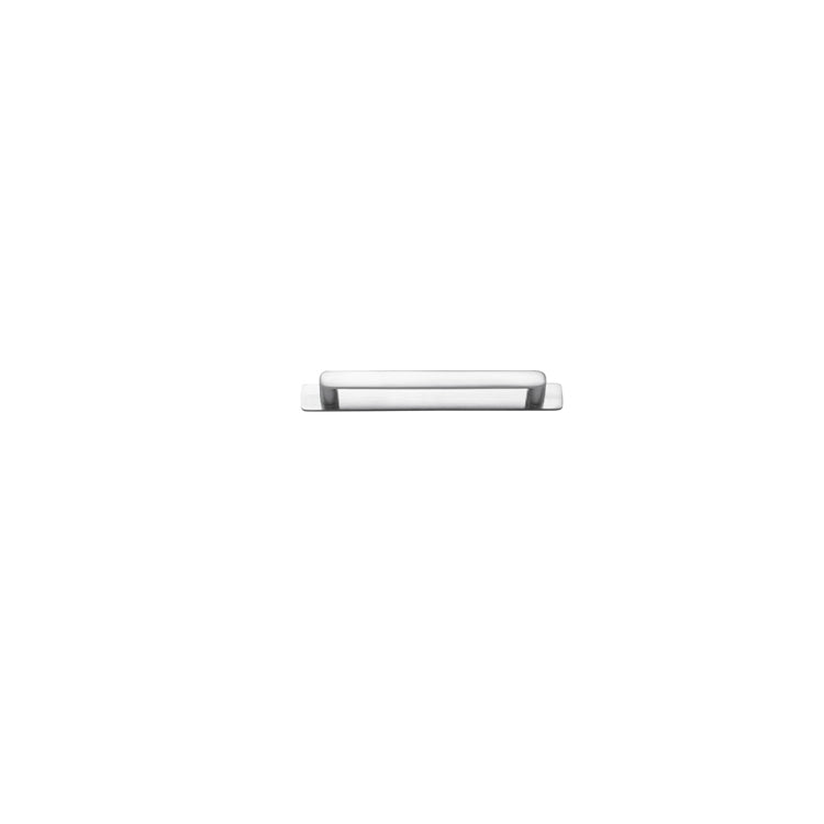 Iver Cabinet Pull Osaka Brushed Chrome L175xW15xP33mm BD15mm CTC160mm With Backplate W205xH24mm T3mm