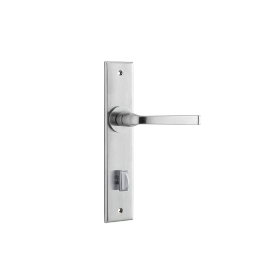 Iver Door Lever Annecy Chamfered Privacy Pair Brushed Chrome CTC85mm L117xP65mm BPH240xW50mm