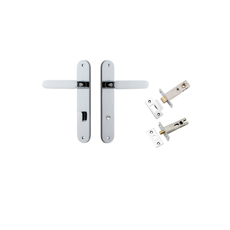 Iver Door Lever Bronte Oval Polished Chrome Privacy Kit