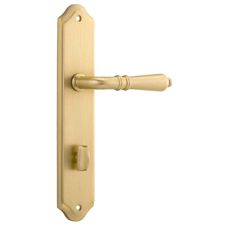 Iver Door Lever Sarlat Shouldered Privacy Pair Brushed Gold PVD CTC85mm L111xP55mm BPH250xW48mm