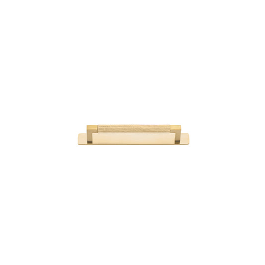 Iver Cabinet Pull Brunswick Brushed Gold PVD With Backplate L205xW24xP43mm CTC160mm