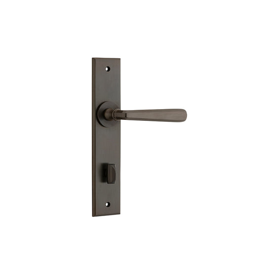 Iver Door Lever Copenhagen Chamfered Privacy Pair Signature Brass CTC85mm L120xP59mm BPH240xW50mm