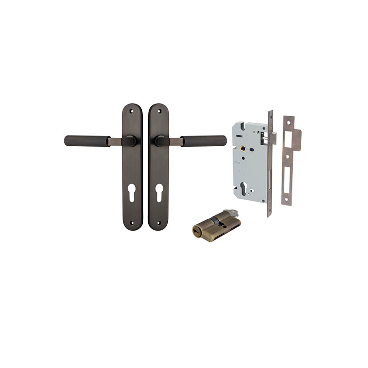 Iver Door Lever Brunswick Oval Signature Brass Key / Key Entrance Kit