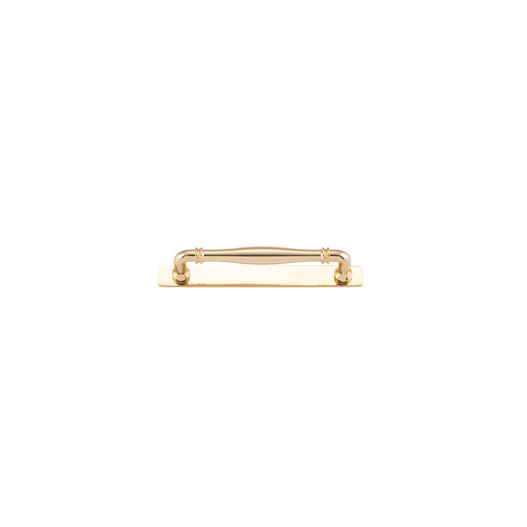 Iver Cabinet Pull Sarlat Polished Brass With Backplate L205xW24xP50mm CTC160mm