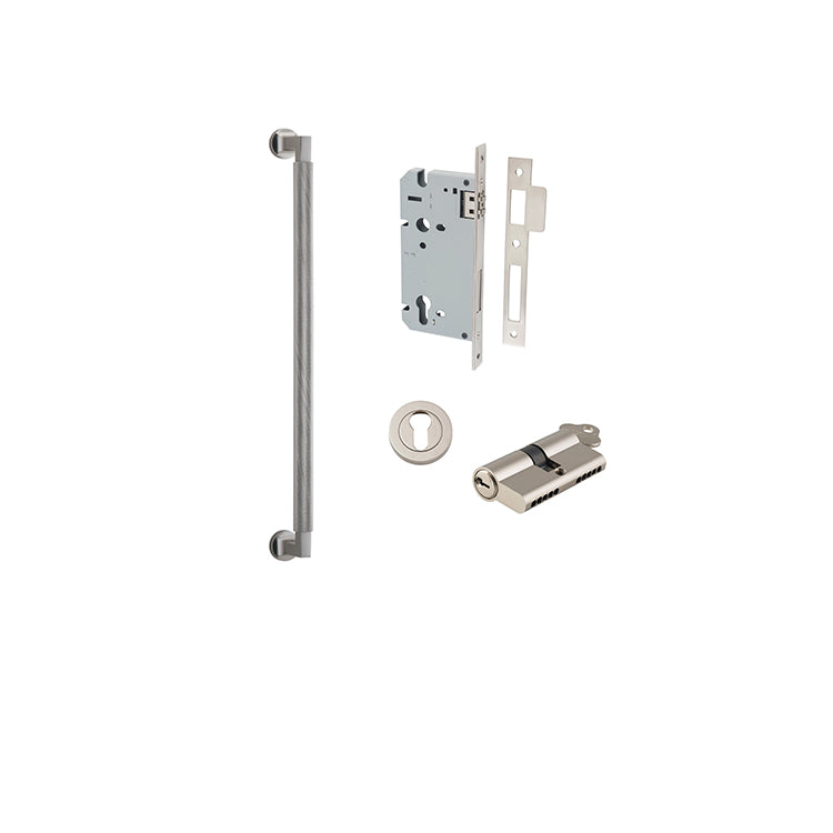 Iver Pull Handle Brunswick Satin Nickel CTC450mm Key / Key Entrance Kit