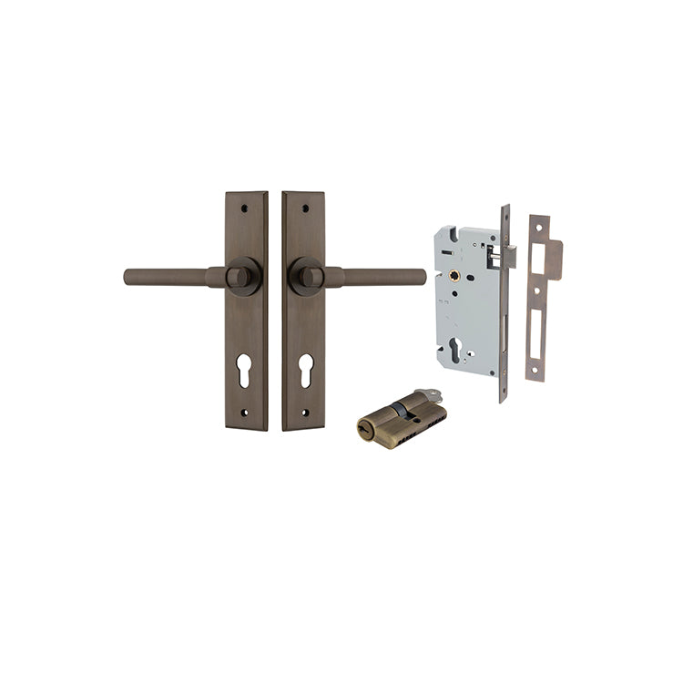 Iver Door Lever Helsinki Chamfered Signature Brass Key / Key Entrance Kit