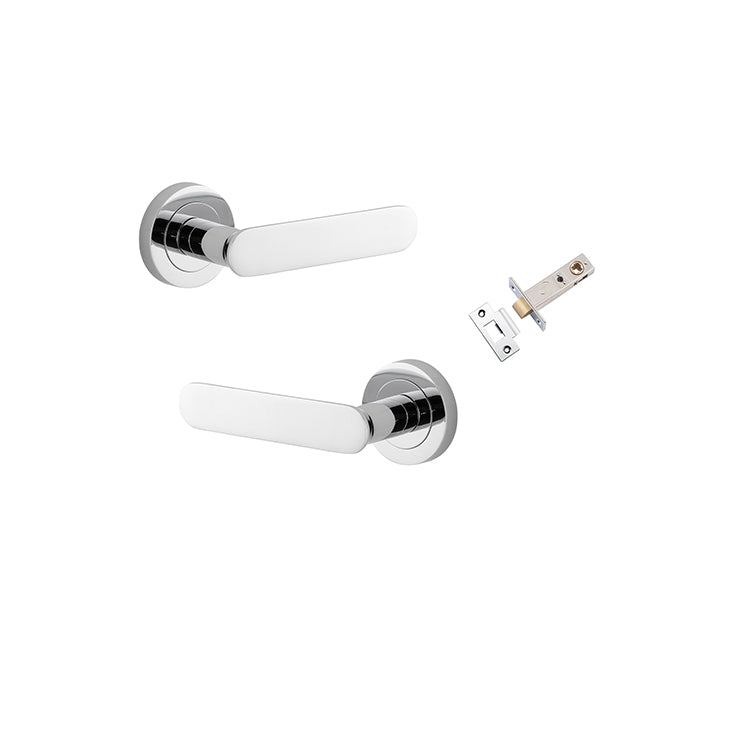 Iver Door Lever Bronte Rose Round Polished Chrome Passage Kit