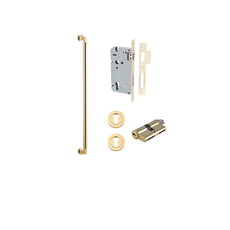 Iver Pull Handle Berlin Polished Brass CTC600mm Key / Key Entrance Kit