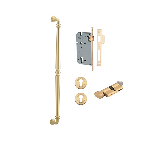 Iver Pull Handle Sarlat Brushed Gold PVD CTC600mm Key / Thumb Entrance Kit