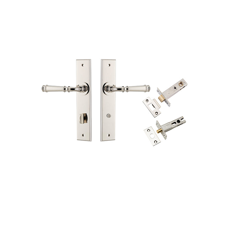 Iver Door Lever Verona Chamfered Polished Nickel Privacy Kit