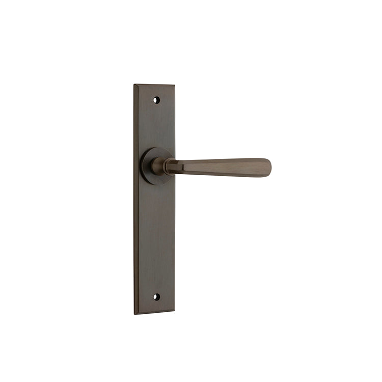 Iver Door Lever Copenhagen Chamfered Latch Pair Signature Brass L120xP59mm BPH240xW50mm