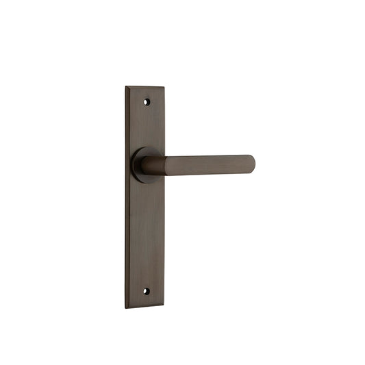 Iver Door Lever Osaka Chamfered Latch Pair Signature Brass L120xP54mm BPH240xW50mm