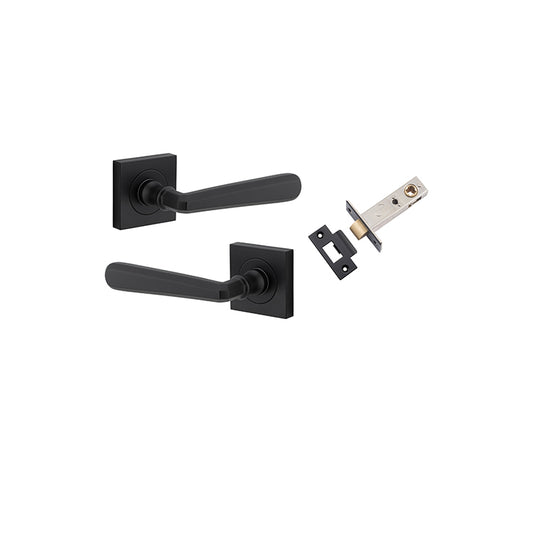 Iver Door Lever Copenhagen Rose Square Matt Black Passage Kit