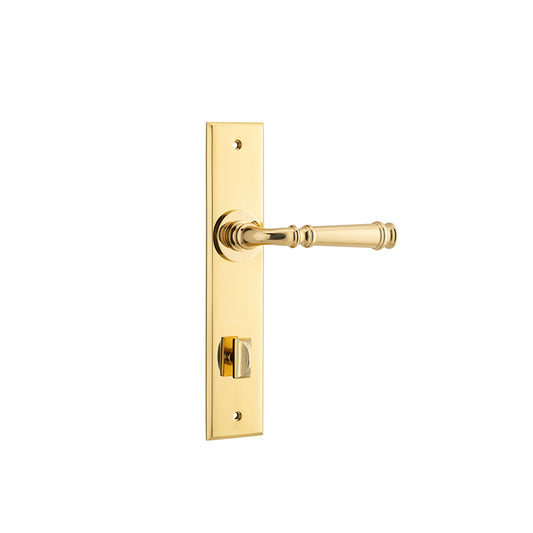 Iver Door Lever Verona Chamfered Privacy Pair Polished Brass CTC85mm L122xP58mm BPH240xW50mm