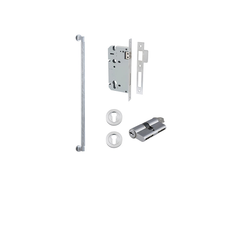 Iver Pull Handle Brunswick Brushed Chrome CTC600mm Key / Key Entrance Kit