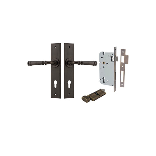 Iver Door Lever Verona Chamfered Signature Brass Key / Thumb Entrance Kit