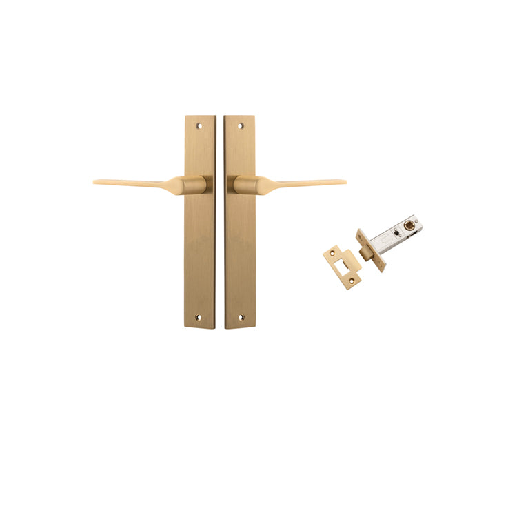 Iver Door Lever Como Rectangular Brushed Brass Passage Kit