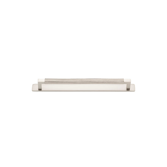 Iver Cabinet Pull Brunswick Satin Nickel With Backplate L301xW24xP43mm CTC256mm