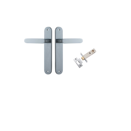 Iver Door Lever Bronte Oval Brushed Chrome Passage Kit