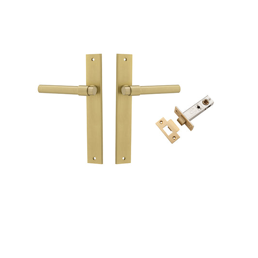 Iver Door Lever Helsinki Rectangular Brushed Gold PVD Passage Kit