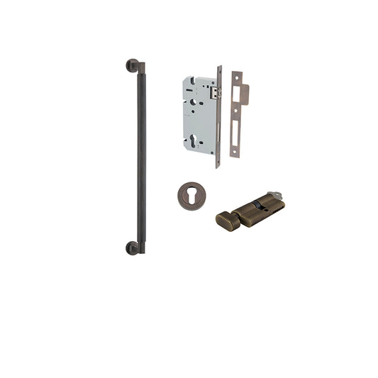 Iver Pull Handle Brunswick Signature Brass CTC450mm Key / Thumb Entrance Kit