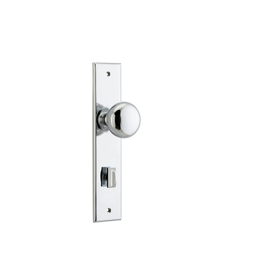 Iver Door Knob Cambridge Chamfered Privacy Pair Polished Chrome CTC85mm D55xP62mm BPH240xW50mm