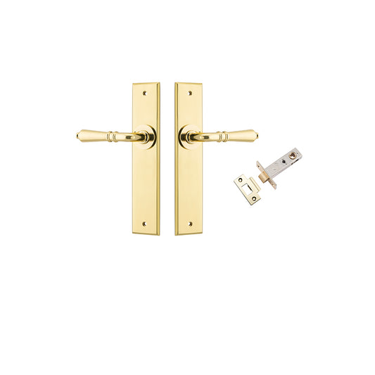 Iver Door Lever Sarlat Chamfered Brushed Gold PVD Passage Kit