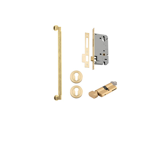 Iver Pull Handle Brunswick Brushed Gold PVD CTC450mm Key / Thumb Entrance Kit