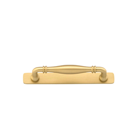 Iver Cabinet Pull Sarlat Brushed Gold PVD With Backplate L173xW24xP46mm CTC128mm