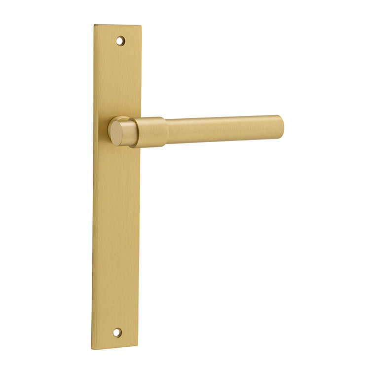 Iver Door Lever Helsinki Rectangular Latch Pair Brushed Gold PVD L137xP58mm BPH240xW38mm