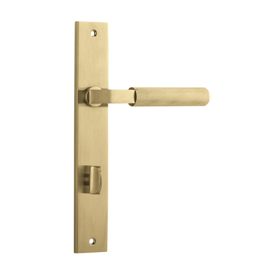 Iver Door Lever Brunswick Rectangular Privacy Pair Brushed Gold PVD CTC85mm L120xP57mm BPH240xW38mm