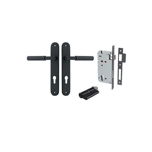 Iver Door Lever Berlin Oval Matt Black Key / Key Entrance Kit