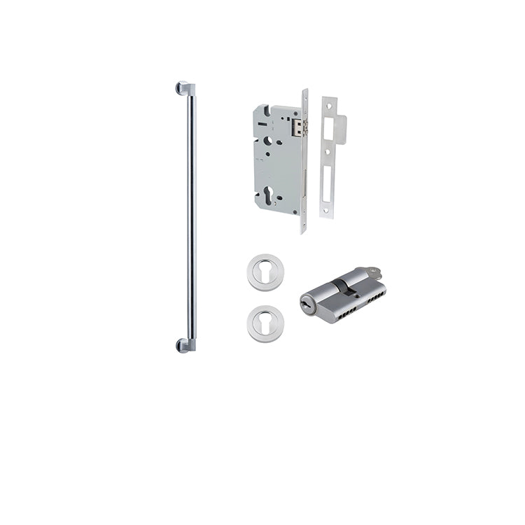 Iver Pull Handle Berlin Brushed Chrome CTC600mm Key / Key Entrance Kit