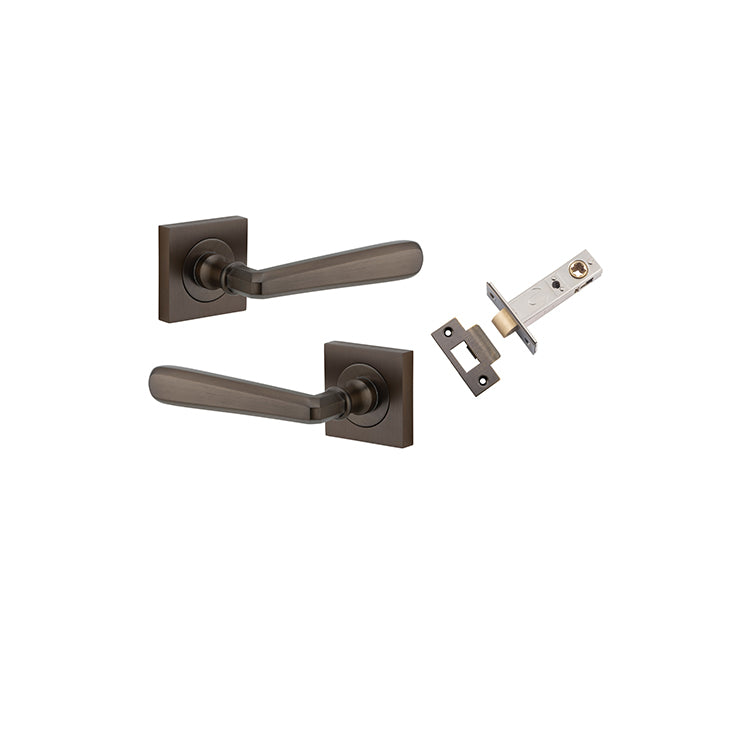 Iver Door Lever Copenhagen Rose Square Signature Brass Passage Kit