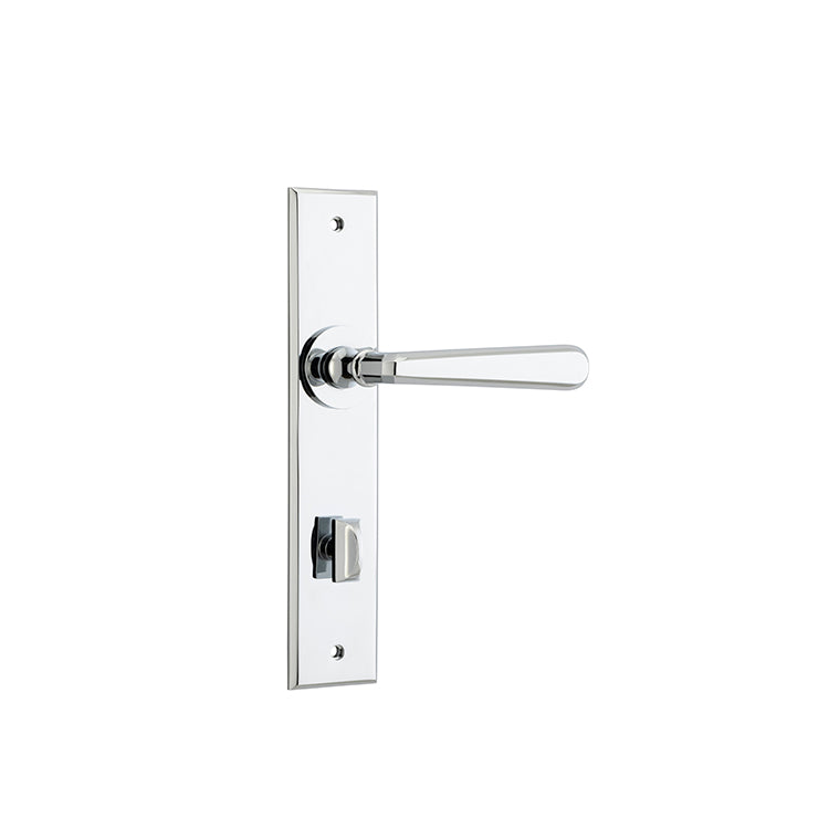 Iver Door Lever Copenhagen Chamfered Privacy Pair Polished Chrome CTC85mm L120xP59mm BPH240xW50mm