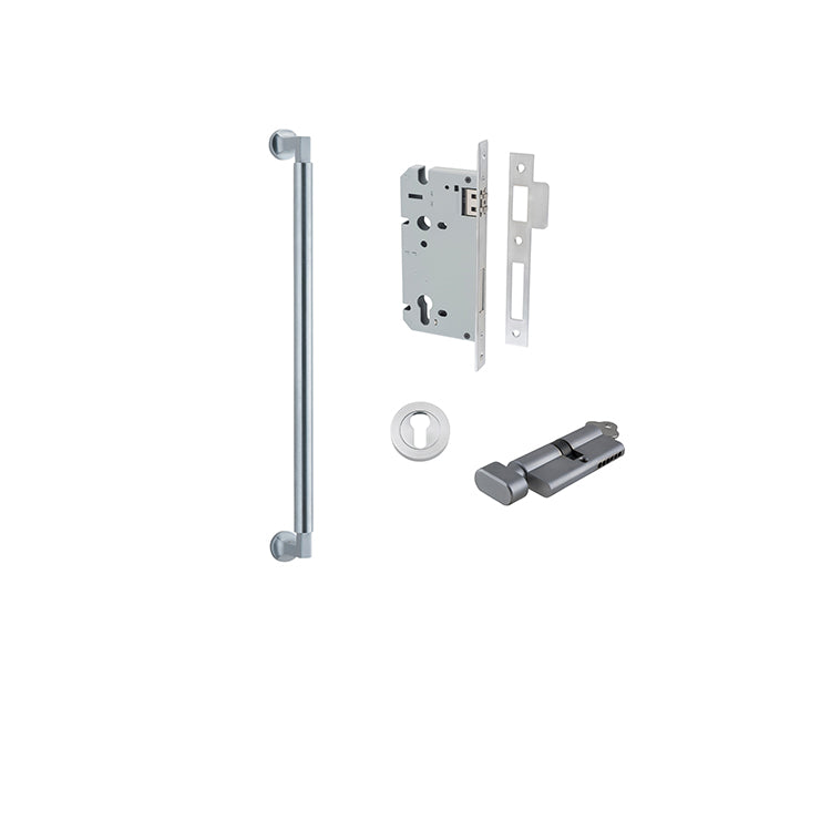 Iver Pull Handle Berlin Brushed Chrome CTC450mm Key / Thumb Entrance Kit