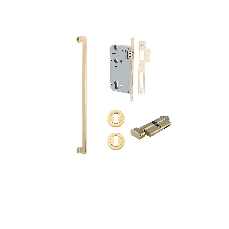 Iver Pull Handle Baltimore Polished Brass CTC600mm Key / Thumb Entrance Kit