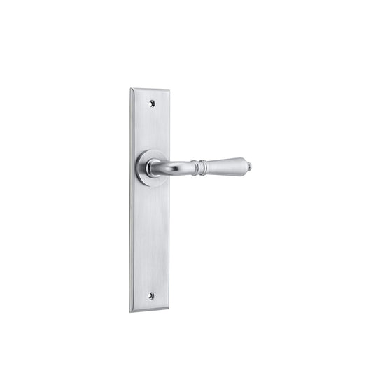 Iver Door Lever Sarlat Chamfered Latch Pair Brushed Chrome L111xP55mm BPH240xW50mm