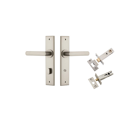 Iver Door Lever Osaka Chamfered Satin Nickel Privacy Kit