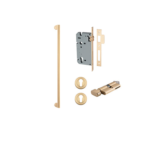 Iver Pull Handle Baltimore Brushed Brass CTC600mm Key / Thumb Entrance Kit