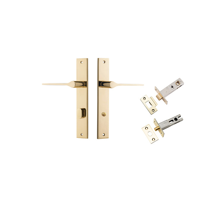 Iver Door Lever Como Rectangular Polished Brass Privacy Kit