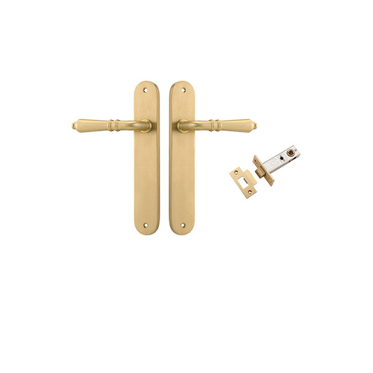 Iver Door Lever Sarlat Oval Brushed Gold PVD Passage Kit