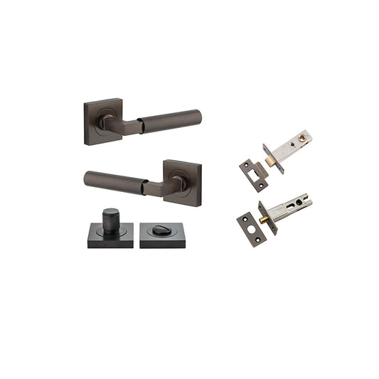 Iver Door Lever Berlin Rose Square Signature Brass Privacy Kit