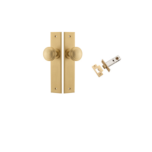 Iver Door Knob Paddington Chamfered Brushed Brass Passage Kit